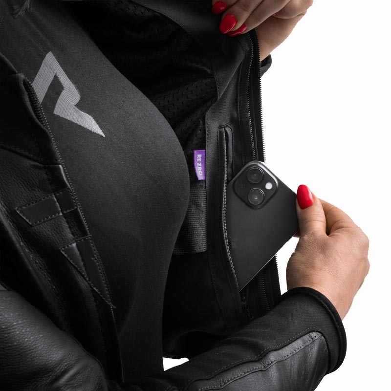 Dames leren motorjas Rebelhorn Diva ST zwart