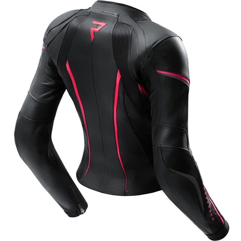 Dames leren motorjas Rebelhorn Diva ST zwart-roze