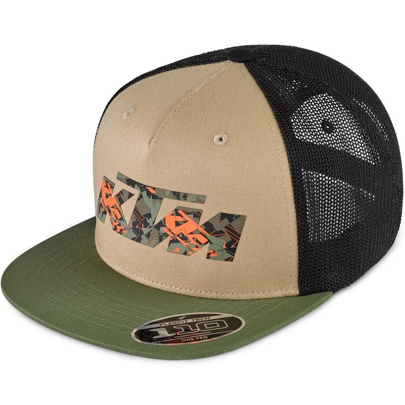KTM logo truckerpet zwart-beige-khaki