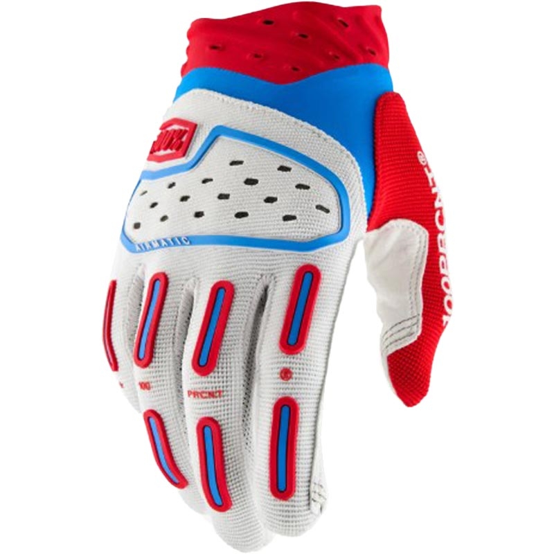 Motocrosshandschoenen 100% Airmatic 2 rood-wit-blauw