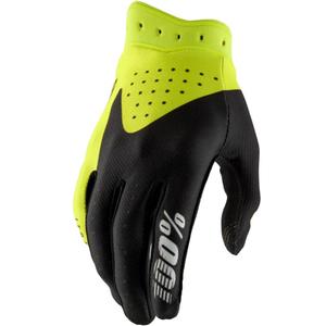 Motocrosshandschoenen 100% iTrack zwart-fluor geel
