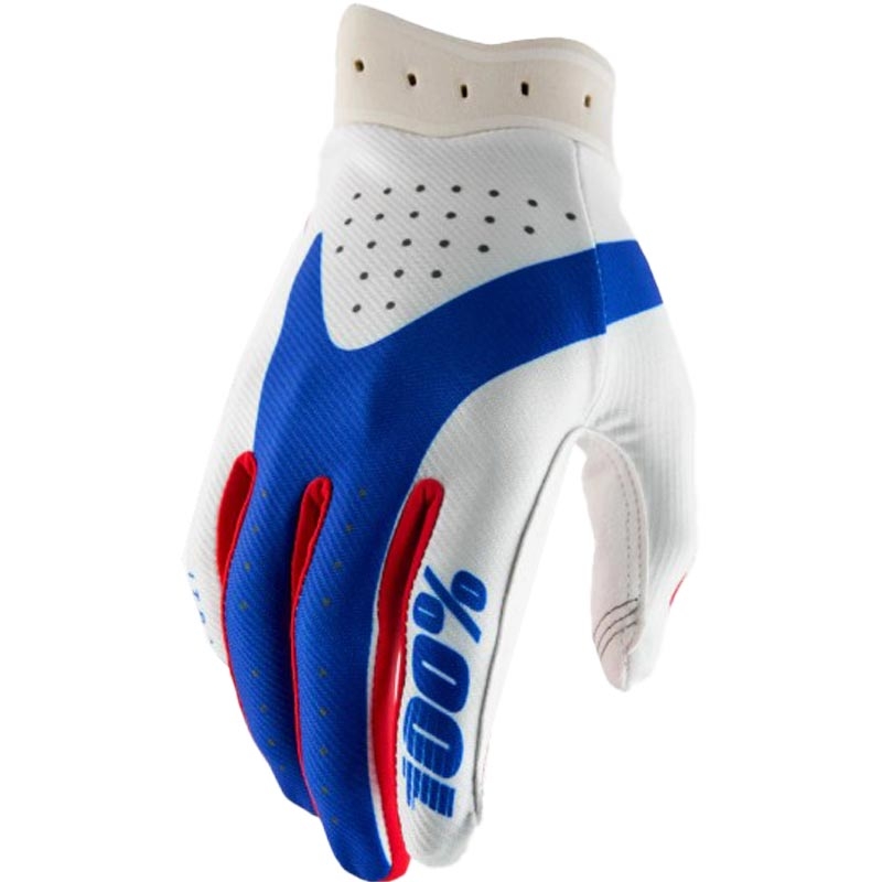 Motocrosshandschoenen 100% iTrack rood-wit-blauw