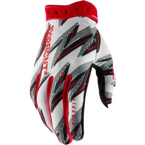 Motocrosshandschoenen 100% Ridefit wit-rood