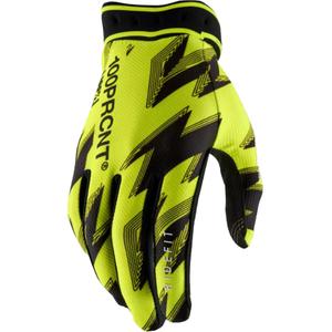 Motocrosshandschoenen 100% Ridefit fluo geel-zwart