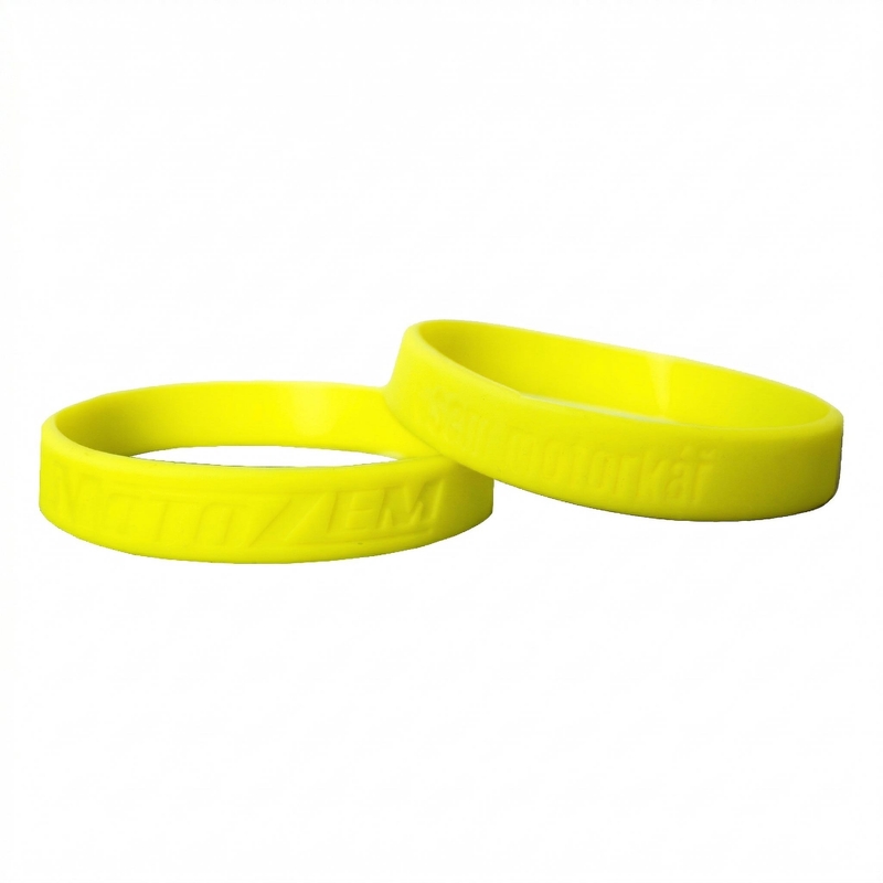 MotoZem CZ armband, 'I am a biker', fluorescerend geel.