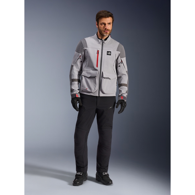 Alpinestars Maxdura Drystar XF motorjas lichtgrijs-donkergrijs
