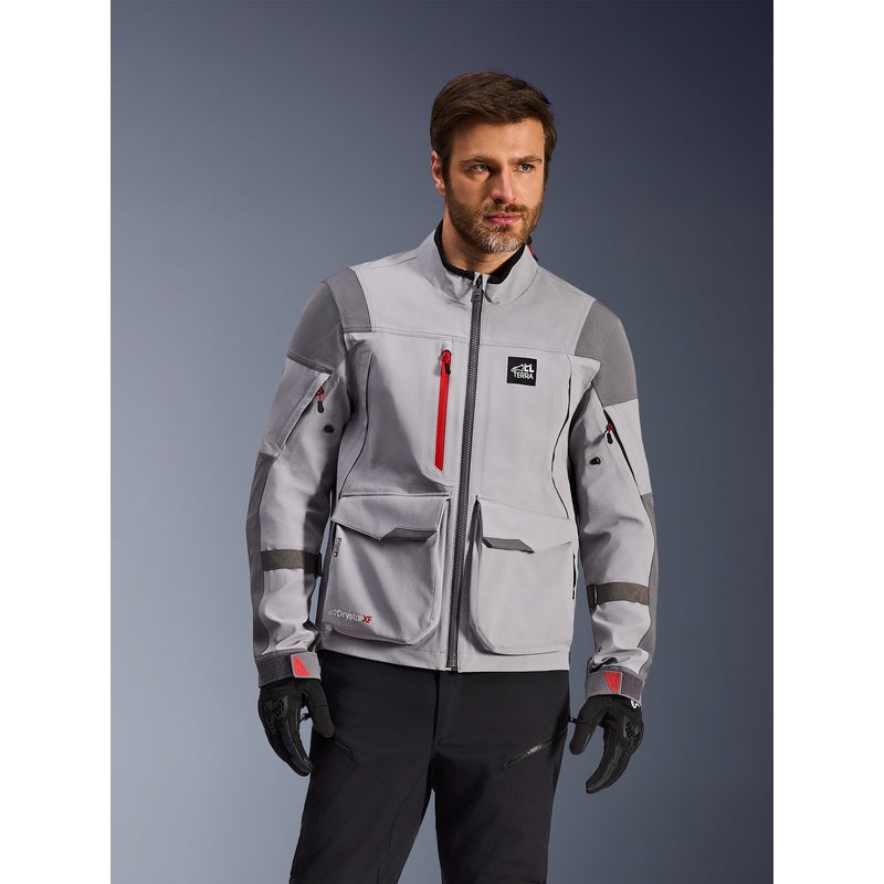 Alpinestars Maxdura Drystar XF motorjas lichtgrijs-donkergrijs
