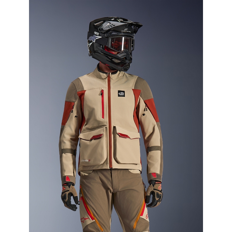 Alpinestars Maxdura Drystar XF motorjas bruin-oranje