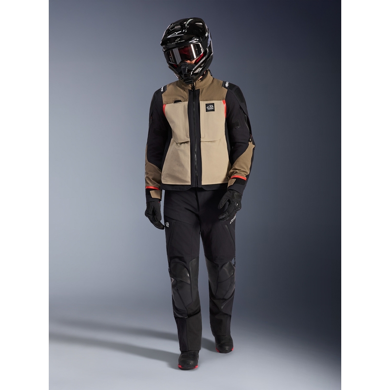 Alpinestars Andes PRO Drystar XF motorjas in bruin-zwart-oranje