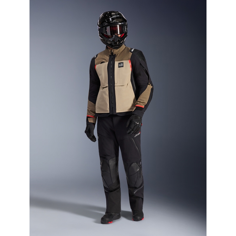 Alpinestars Andes PRO Drystar XF motorjas in bruin-zwart-oranje