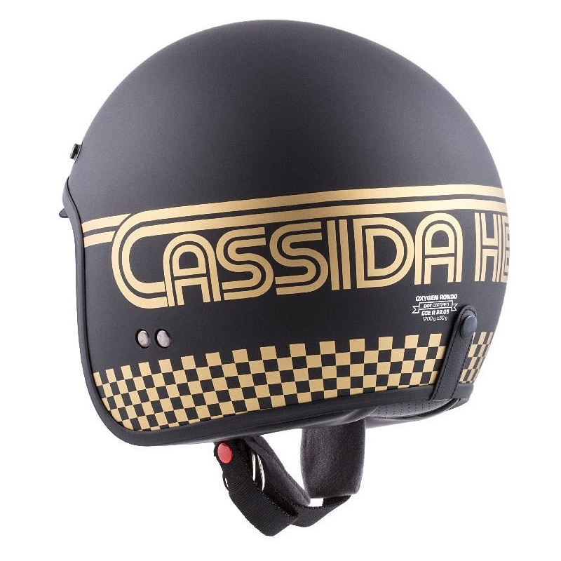 Cassida Oxygen Rondo open motorhelm zwart met goud