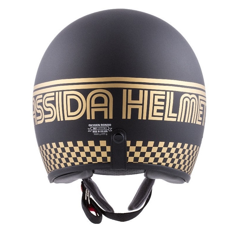Cassida Oxygen Rondo open motorhelm zwart met goud