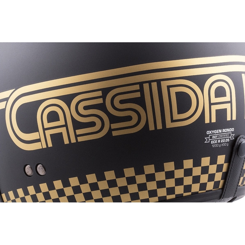 Cassida Oxygen Rondo open motorhelm zwart met goud