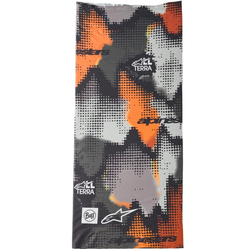 Alpinestars Buff Nazca nekwarmer camouflagegrijs-fluo oranje