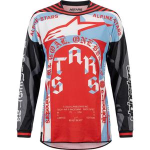 Alpinestars Techstar limited edition Beast Coast motorcrossshirt grijs-zwart-oranje