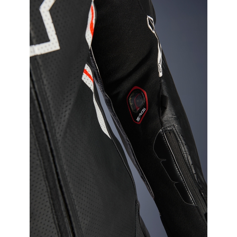 Alpinestars GP TECH V5 eendelig leren motorpak zwart-wit-fluorrood