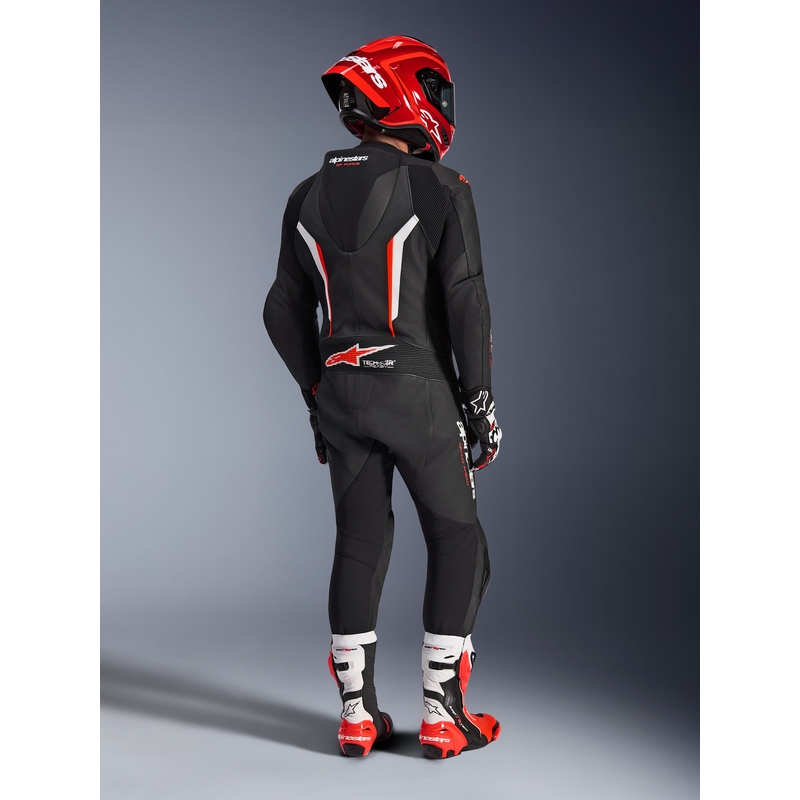 Alpinestars GP FORCE V2 eendelig motorpak in zwart-wit-fluorrood