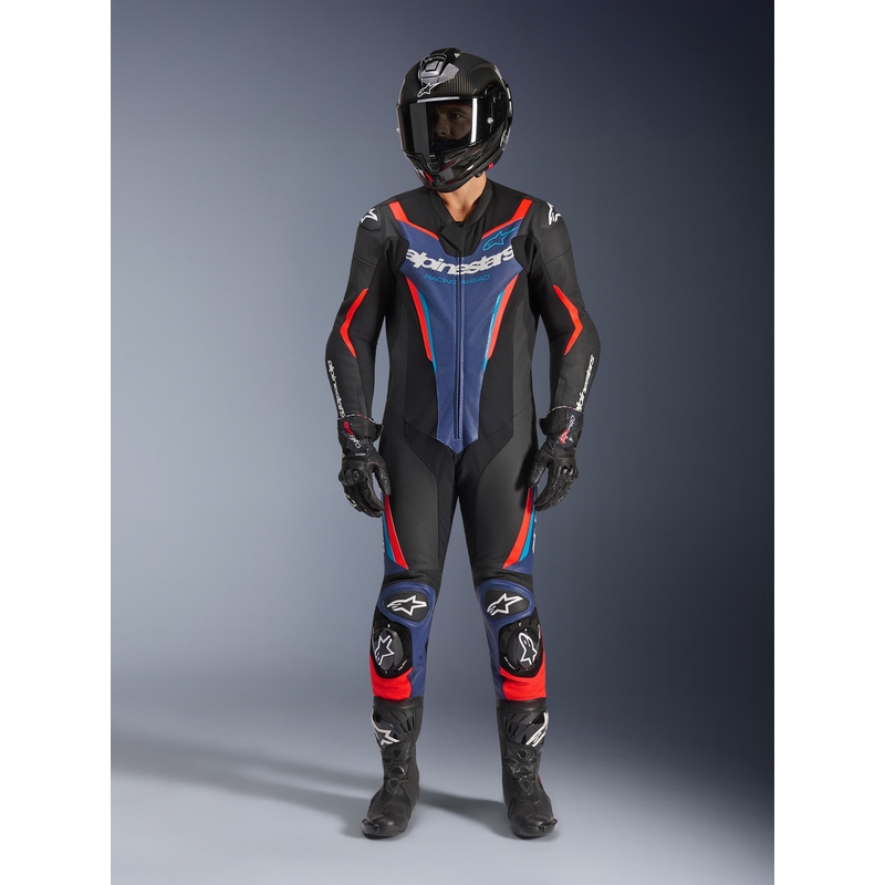 Alpinestars GP FORCE V2 eendelig motorpak zwart-blauw-fluorrood-