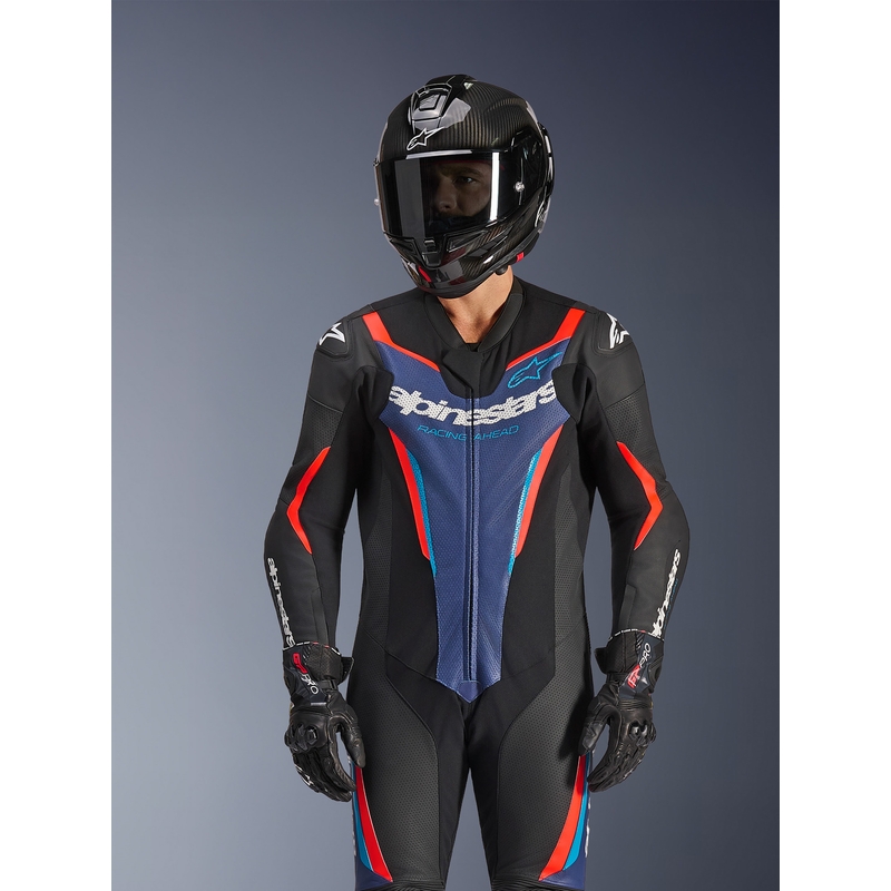 Alpinestars GP FORCE V2 eendelig motorpak zwart-blauw-fluorrood-