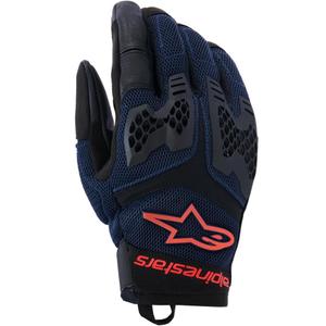 Alpinestars Manti Air motorhandschoenen donkerblauw-fluorescerend rood-zwart