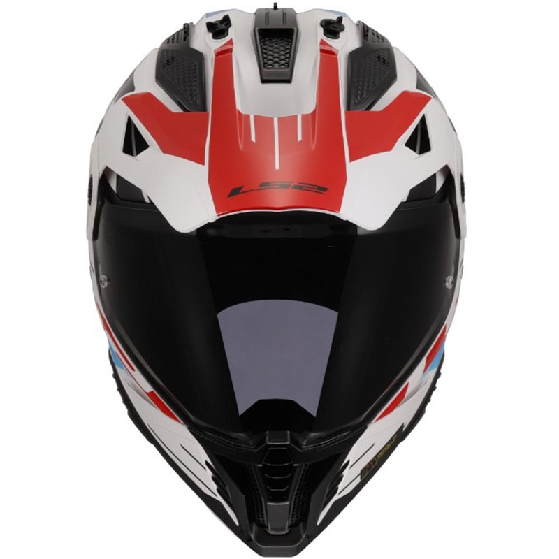 Enduro motorhelm LS2 MX702 PIONEER II NAMIB wit-blauw-rood