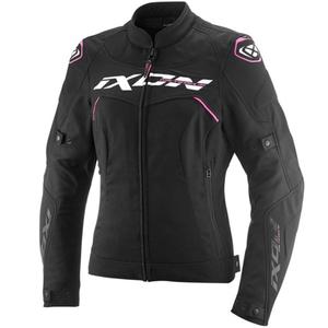 Dames motorjack IXON Meteor 31 Lady zwart-wit-roze
