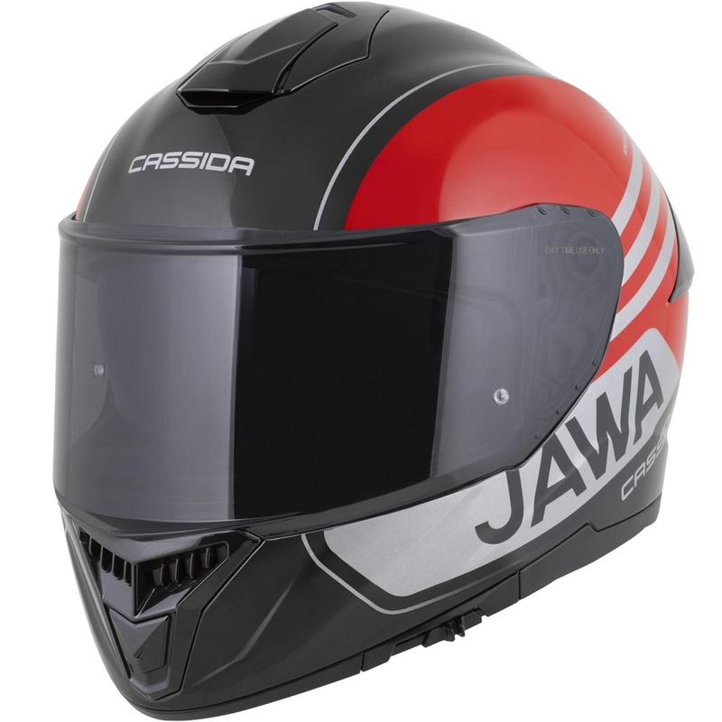 Cassida Integral GT 2.1 Jawa Sport integraal motorhelm zwart-parelrood-zilver