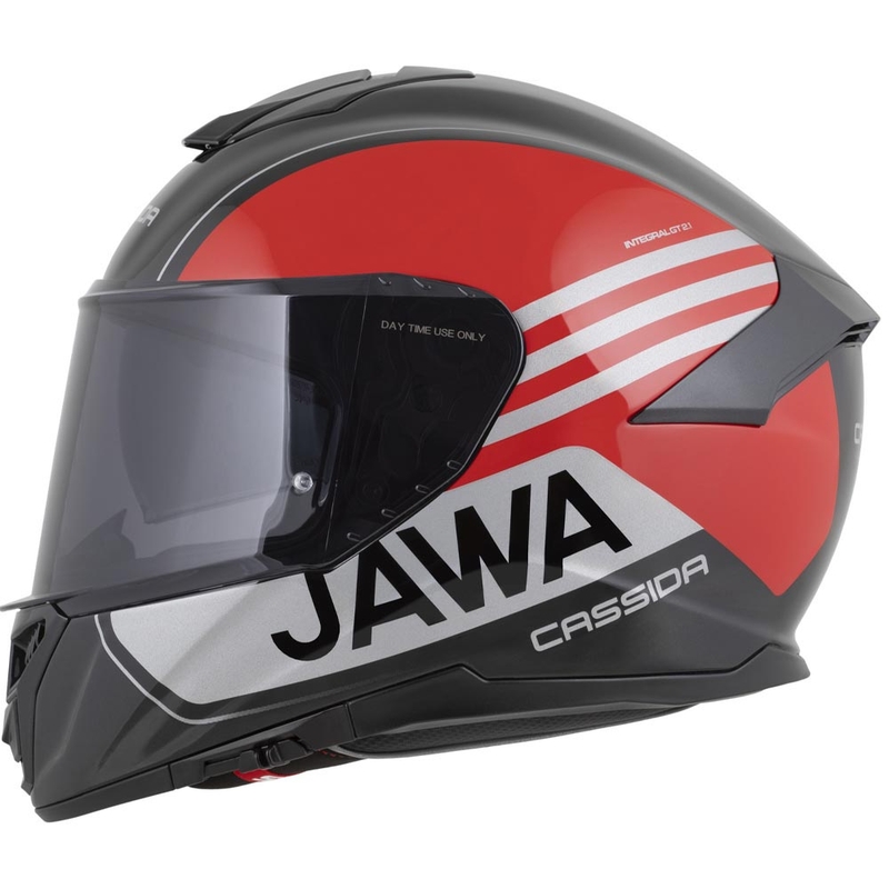 Cassida Integral GT 2.1 Jawa Sport integraal motorhelm zwart-parelrood-zilver