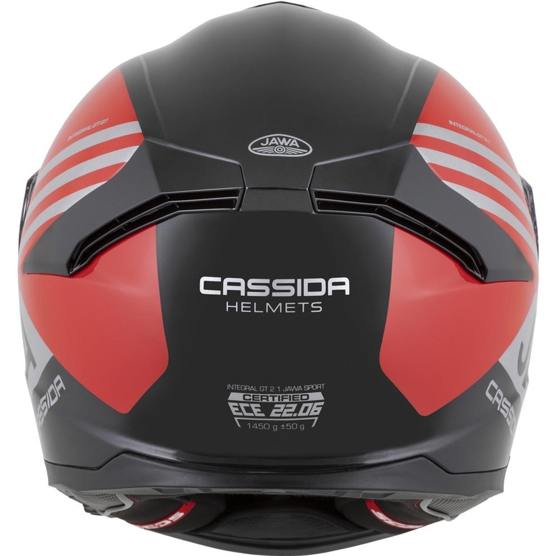 Cassida Integral GT 2.1 Jawa Sport integraal motorhelm zwart-parelrood-zilver