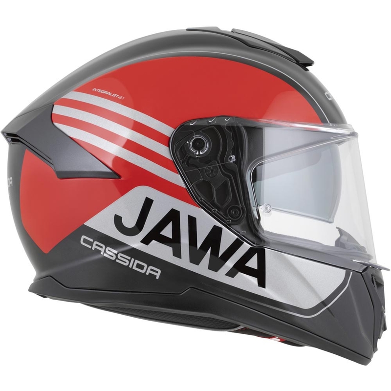 Cassida Integral GT 2.1 Jawa Sport integraal motorhelm zwart-parelrood-zilver