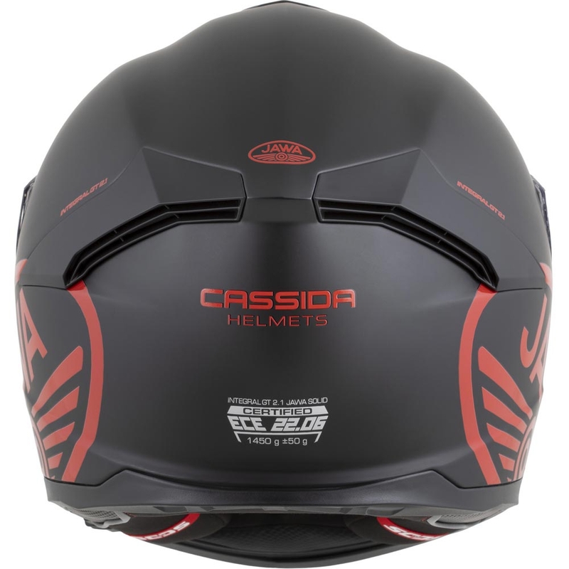Cassida Integral GT 2.1 Jawa Solid integraal motorhelm matzwart-glanzend rood