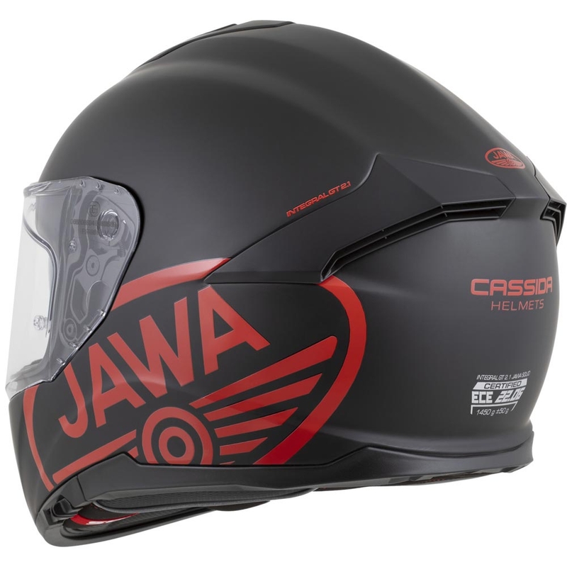 Cassida Integral GT 2.1 Jawa Solid integraal motorhelm matzwart-glanzend rood