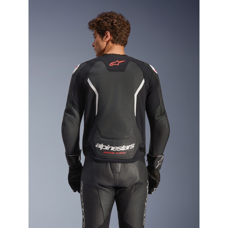 Alpinestars GP Force V2 Airflow leren motorjas zwart-wit