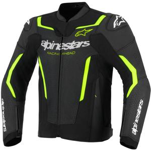 Alpinestars GP Force V2 Airflow leren motorjas zwart-fluo geel