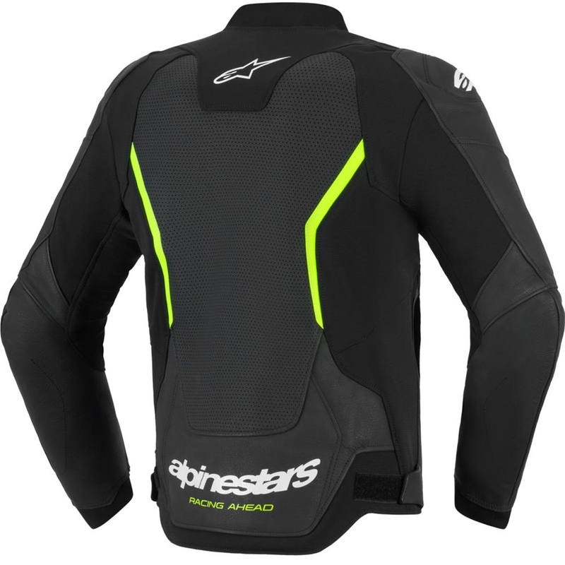 Alpinestars GP Force V2 Airflow leren motorjas zwart-fluo geel