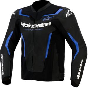 Alpinestars GP Force V2 Airflow leren motorjas zwart-metallic blauw