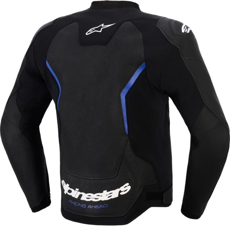 Alpinestars GP Force V2 Airflow leren motorjas zwart-metallic blauw
