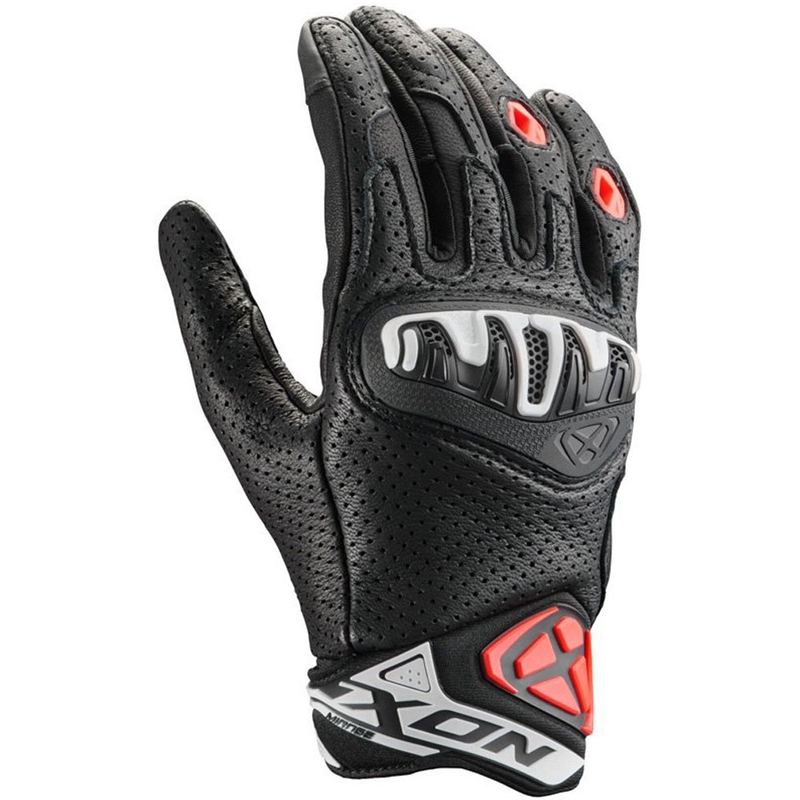 IXON Mirage Leather motorhandschoenen zwart-wit-rood