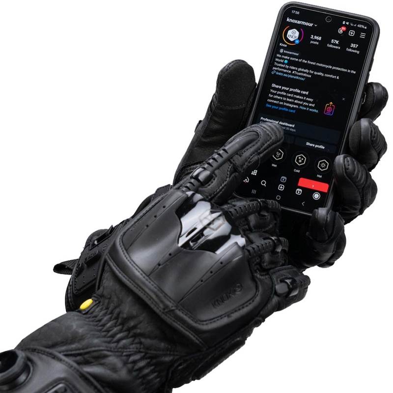 Knox Handroid All Black Mk5 motorhandschoenen zwart
