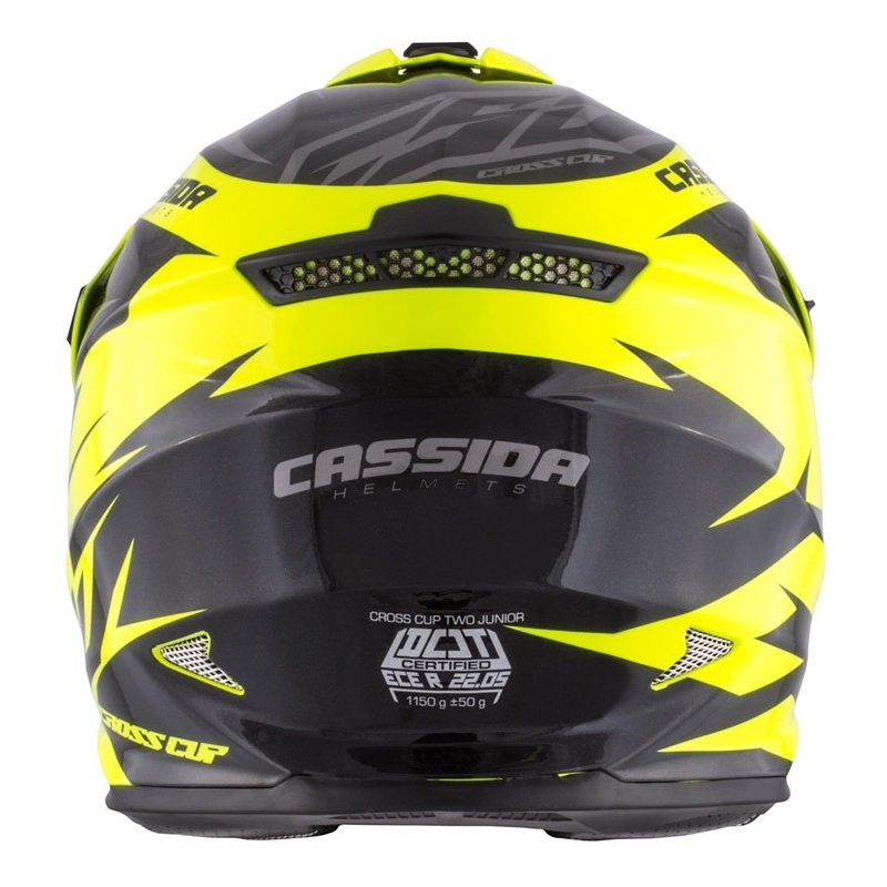 Dětská motokrosová přilba Cassida Cross Cup Two černo-šedo-fluo žlutá