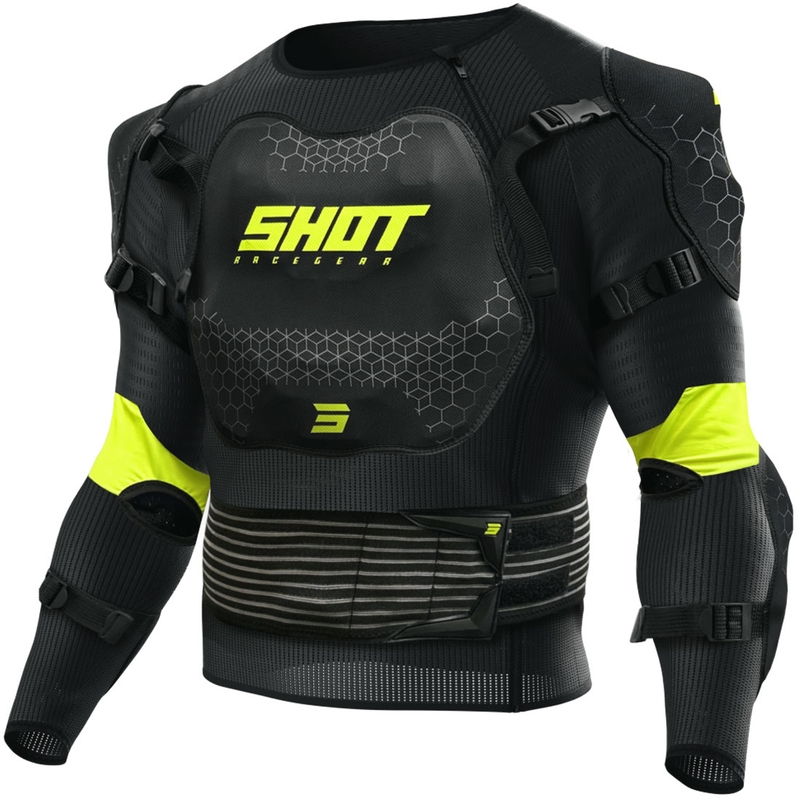 Kinder bodyprotector Shot Optimal 2.0 zwart-fluogeel