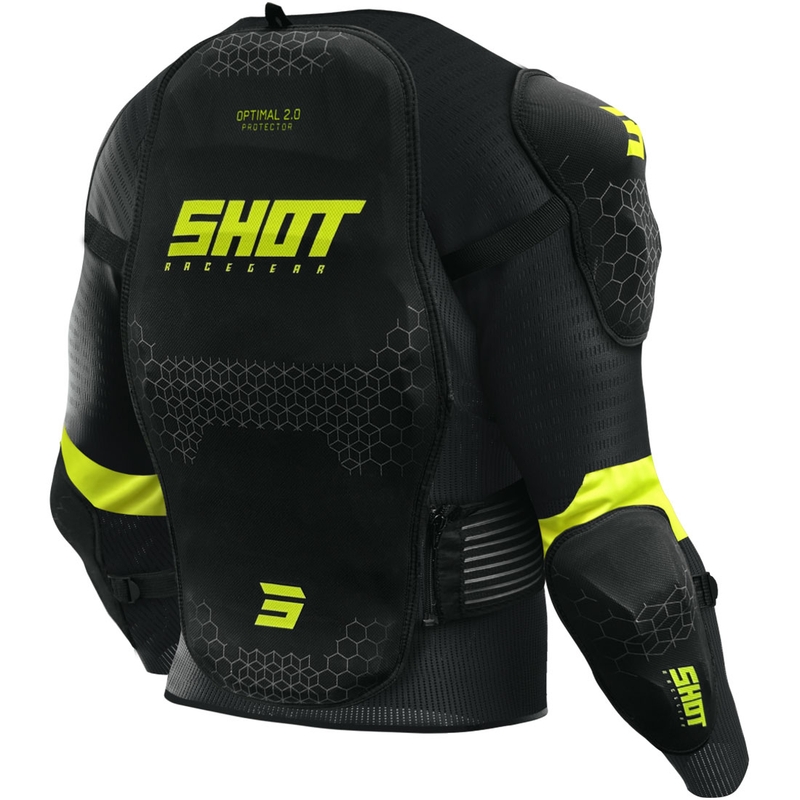 Kinder bodyprotector Shot Optimal 2.0 zwart-fluogeel