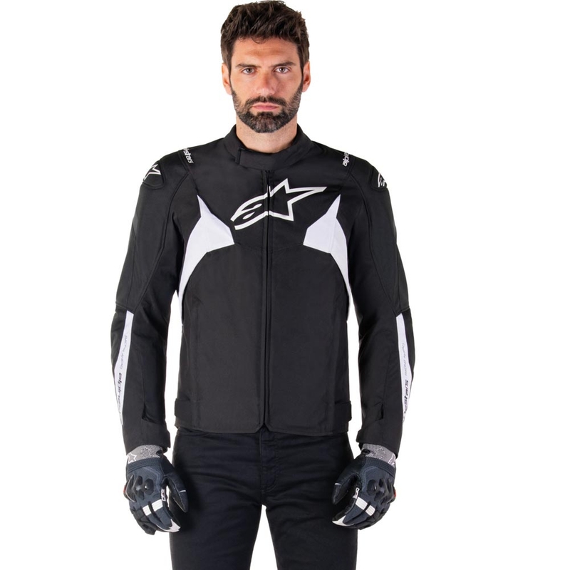 Alpinestars T-JAWS V4 waterdichte motorjas zwart-wit
