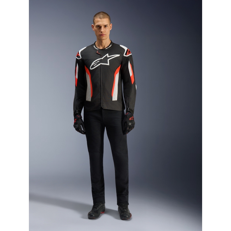 Alpinestars T-GP AIR motorjas zwart-fluorescerend rood