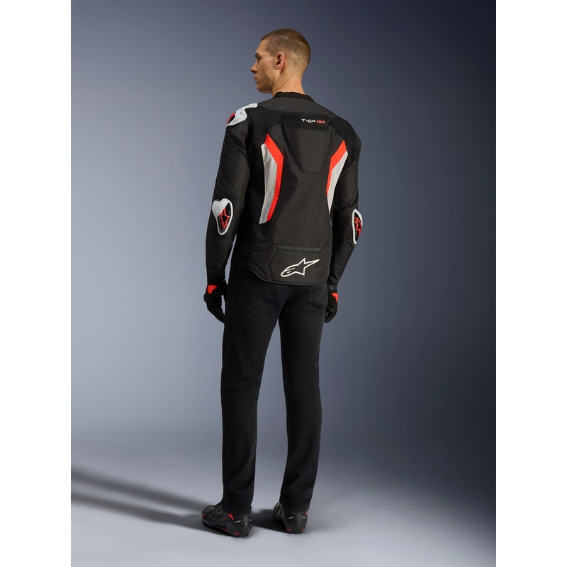 Alpinestars T-GP AIR motorjas zwart-fluorescerend rood