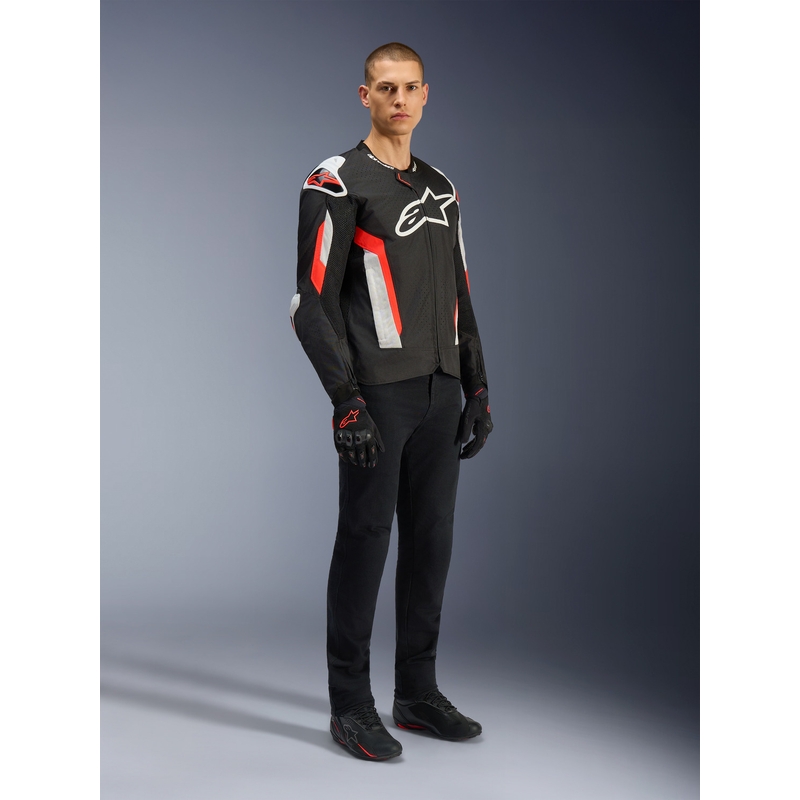 Alpinestars T-GP AIR motorjas zwart-fluorescerend rood
