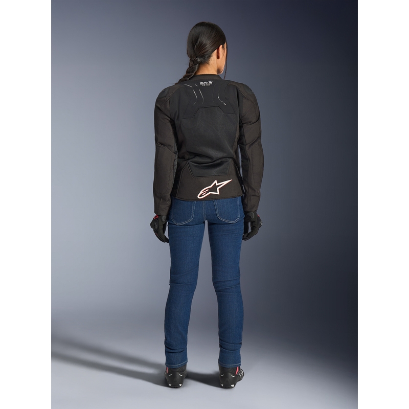 Alpinestars Stella SMX Air dames motorjas zwart-wit-fluorrood