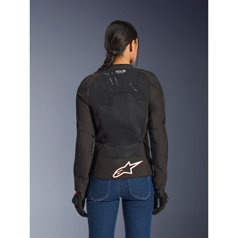 Alpinestars Stella SMX Air dames motorjas zwart-wit-fluorrood