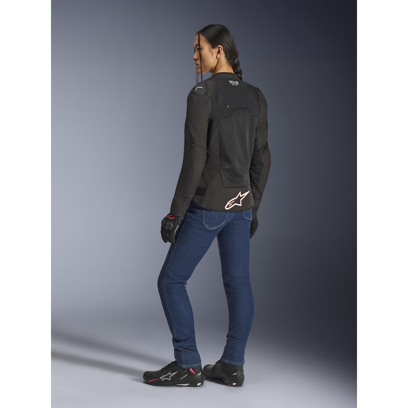 Alpinestars Stella SMX Air dames motorjas zwart-wit-fluorrood