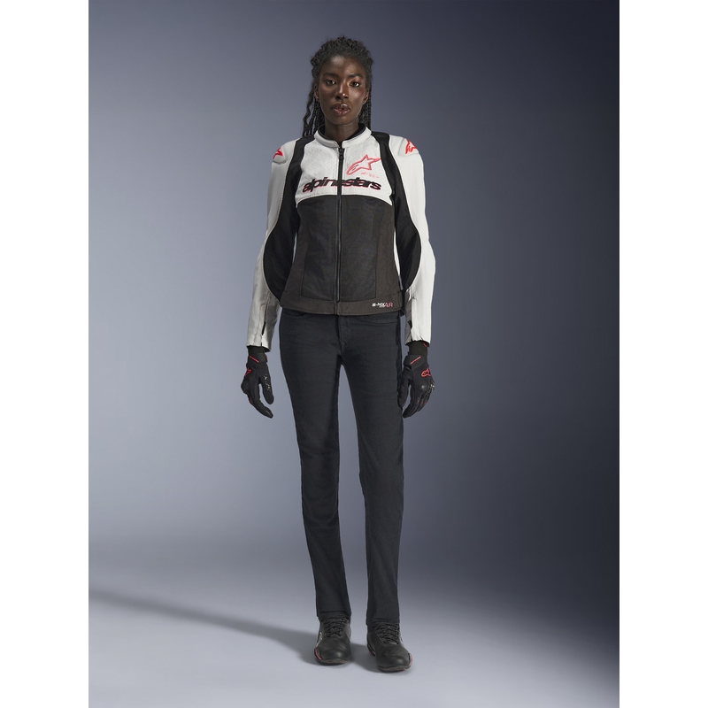 Alpinestars Stella SMX Air dames motorjas lichtgrijs-zwart-roze